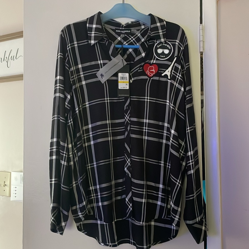 Karl Lagerfeld Paris Button Up Shirt Brand New